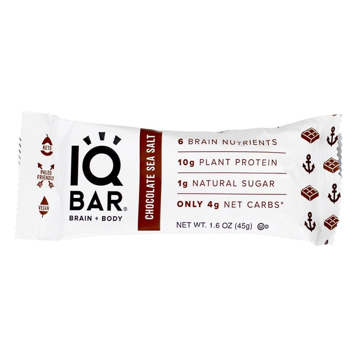 Iq Bar Brain Body Bar Chocolate Sea Salt 1.6 Oz.
 | Pack of 12 - PlantX US