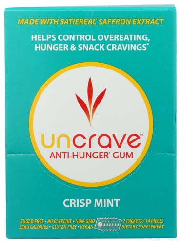 Uncrave Gum Anti Hunger Mint 7Pk, 14 pieces. - PlantX US