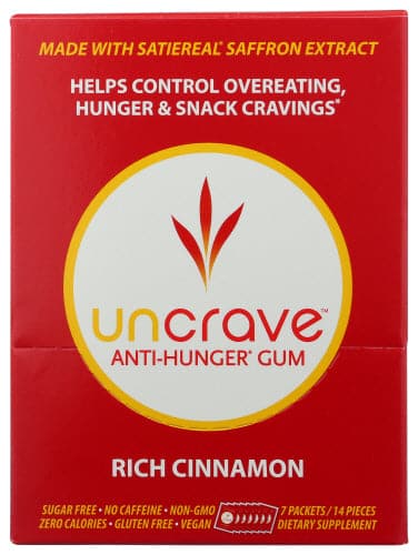 Uncrave Gum Anti Hunger Cinmn 7Pk, 14 pieces. - PlantX US