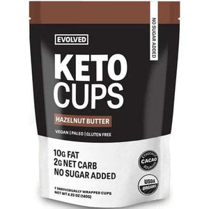 EatingEvolved Organic anic Chocolate Keto Cups Hazelnut Butter 4.93oz | Pack of 6