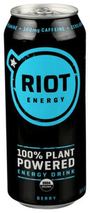 Riot Energy, Berry Plant Based Energy Drink, 16 oz
 | Pack of 12