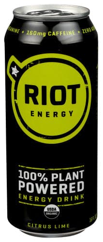 Riot Energy, Citrus Plant Based Energy Drink, 16 oz
 | Pack of 12 - PlantX US