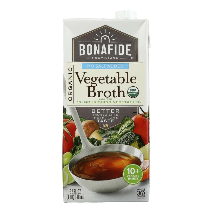 Bonafide Provisions - Broth Vegetable No Salt, 32 OZ
 | Pack of 6 - PlantX US
