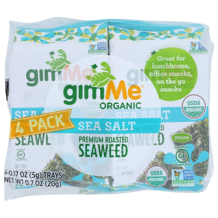 GimMe Organic Seaweed Sea Salt Snack - 4pk
 | Pack of 6 - PlantX US