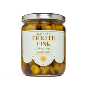 Pickled for a Purpose - Pickled Pink Smokin' Okra, 16 oz | Pack of 6
