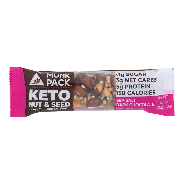 Munk Pack Sea Salt Dark Chocolate Keto Nut and Seed Bar, 1.23
 | Pack of 12 - PlantX US