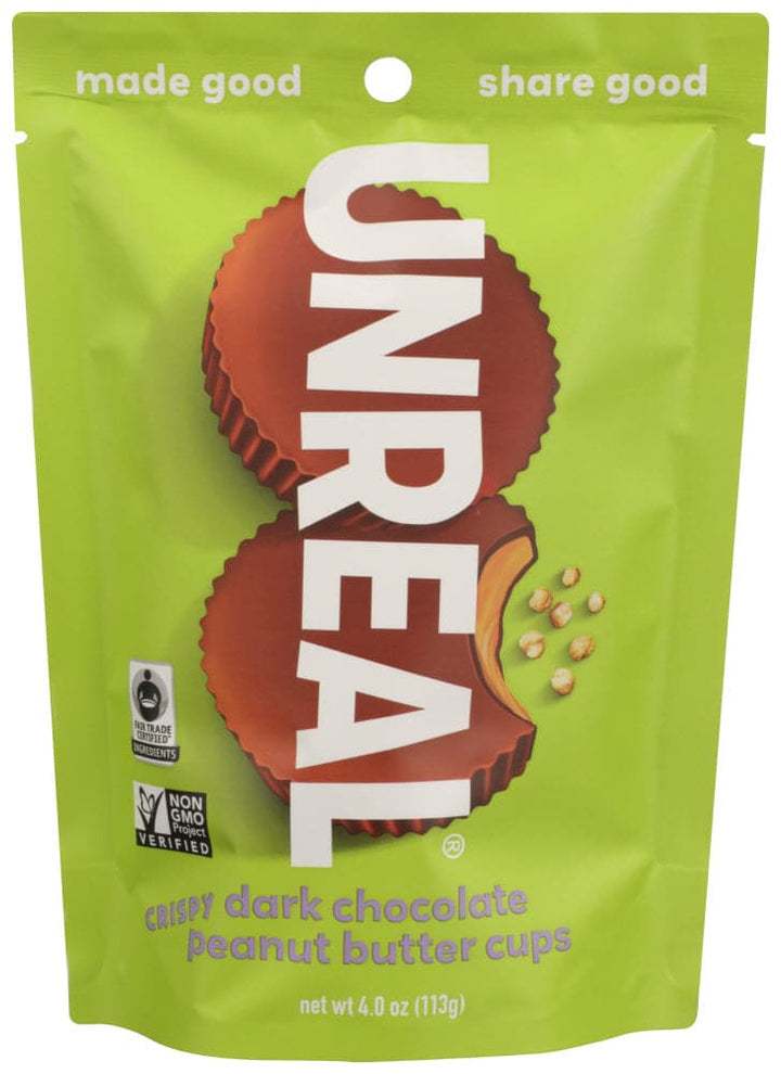 Unreal Dark Chocolate Crispy Quinoa Cups, 4 oz
 | Pack of 6 - PlantX US