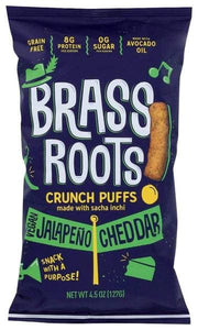 Brass Roots: Grain Free Crunch Puffs Jalapeno Cheddar, 4.5 Oz
 | Pack of 6