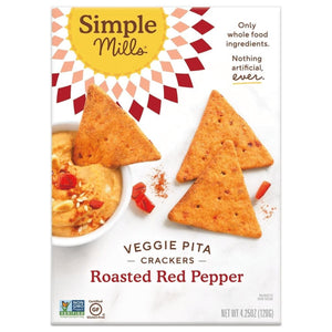 Simple Mills Cracker Pita Roasted  Red Pepper, 4.25 oz
 | Pack of 6