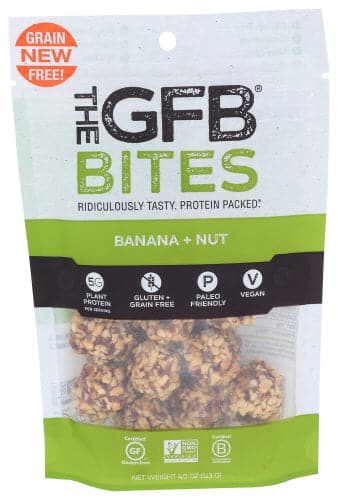 The Gluten Free Bar - Gluten Free Bites Banana + Nut-4 Oz

 | Pack of 6 - PlantX US