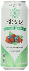 Steaz Organic Iced Green Tea, Blueberry & Pomegranate, 16 oz
 | Pack of 12