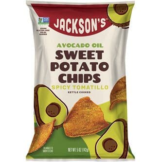 Jackson's Sweet Potato Chips, Spicy Tomatillo, 5 oz
 | Pack of 12 - PlantX US