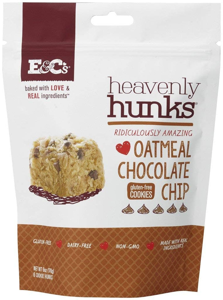 Heavenly Hunks Gluten Free Cookie Oatmeal Chocolate Chip - 1.0 Oz
 | Pack of 6 - PlantX US