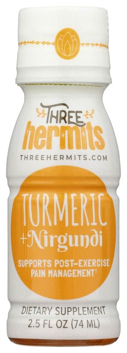 THREE HERMITS Shot Turmeric Nirgundi, 2.5 fo | Pack of 12 - PlantX US