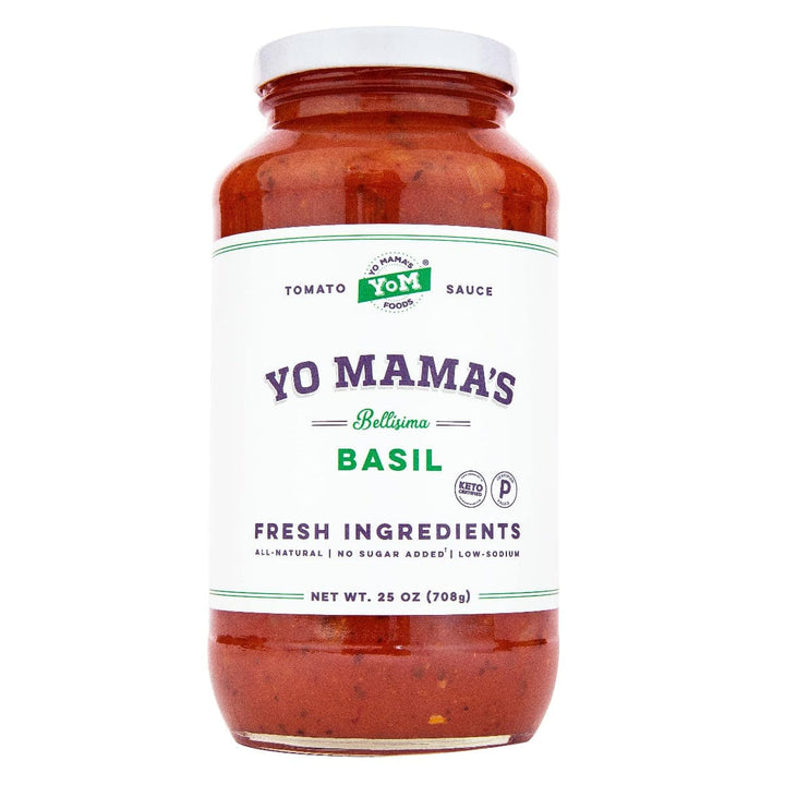 Yo Mama's Foods - Keto Tomato Basil Pasta Sauce, Low-Sodium, 25oz | Pack of 6 - PlantX US