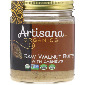 Artisana 100% Organic Raw Walnut Nut Butter with Cashews 8 Oz