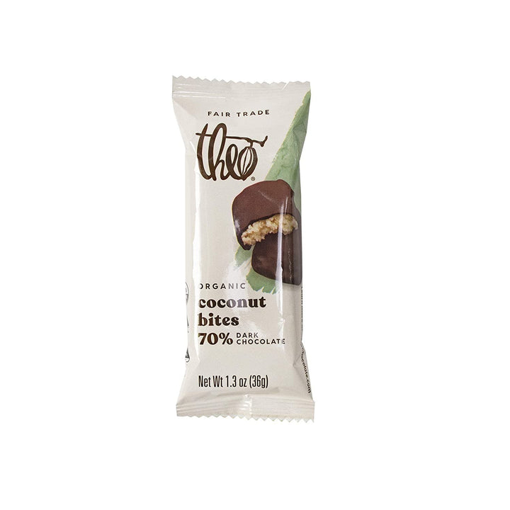 Theo Chocolate Dark Chocolate Coconut Bites, 1.3 oz | Pack of 12 - PlantX US