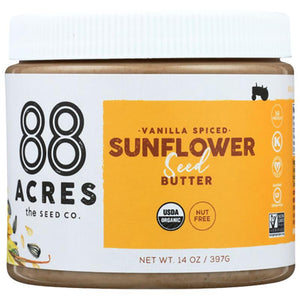 88 Acres - Sunflower Seed Butter, Vanilla Spice jar, 14oz
