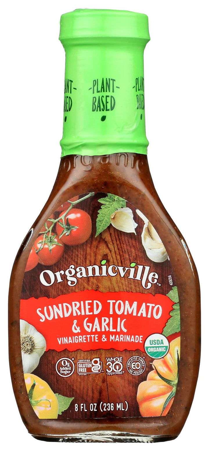 Organicville Organic Sun Dried Tomato Garlic Vinaigrette , 8oz | Pack of 6 - PlantX US