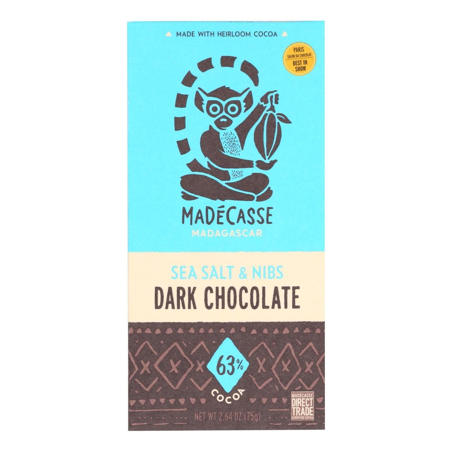 Beyond Good, Organic 63% Chocolate With Sea Salt And Nibs, 2.64 oz
 | Pack of 10 - PlantX US