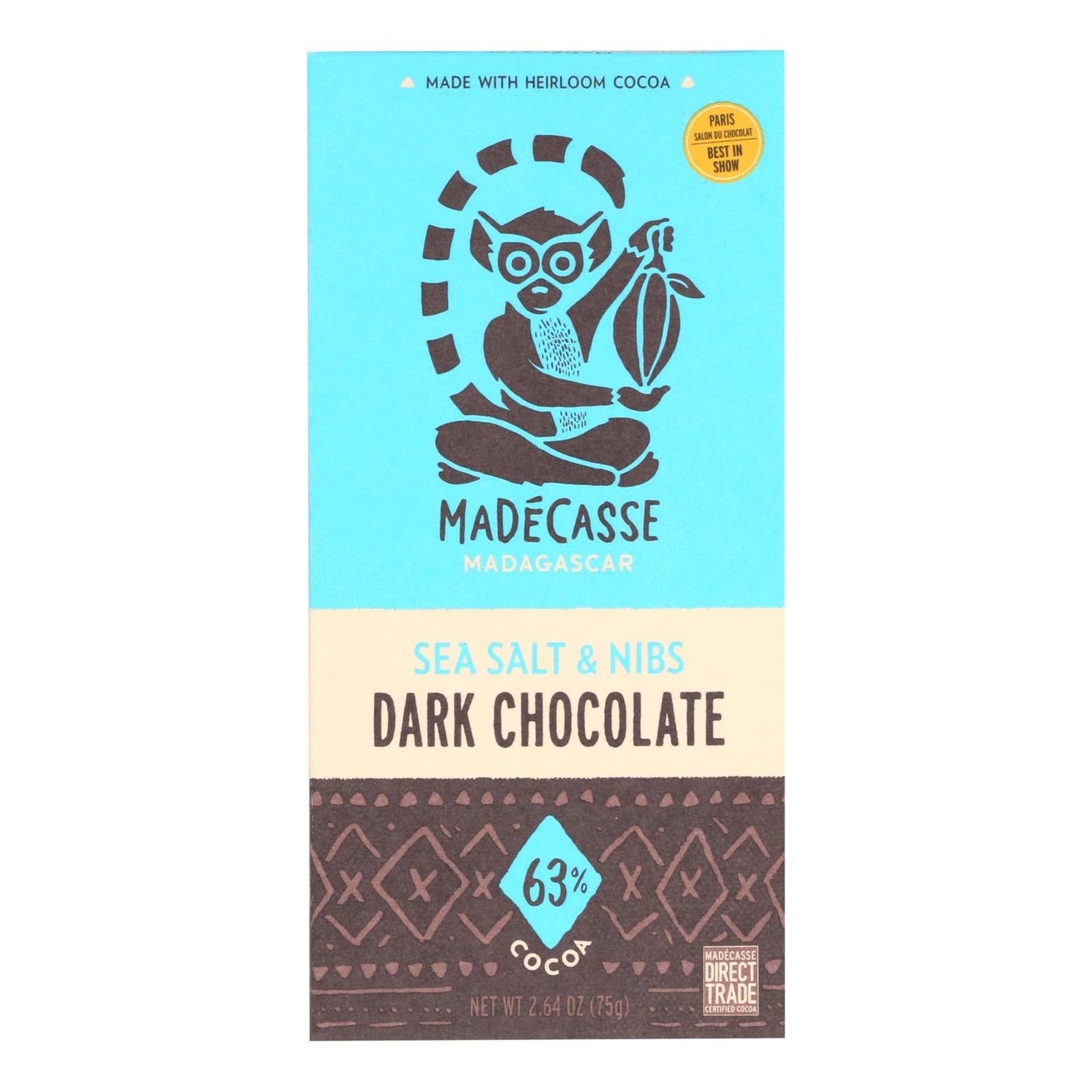 Beyond Good, Organic 63% Chocolate With Sea Salt And Nibs, 2.64 oz
 | Pack of 10 - PlantX US