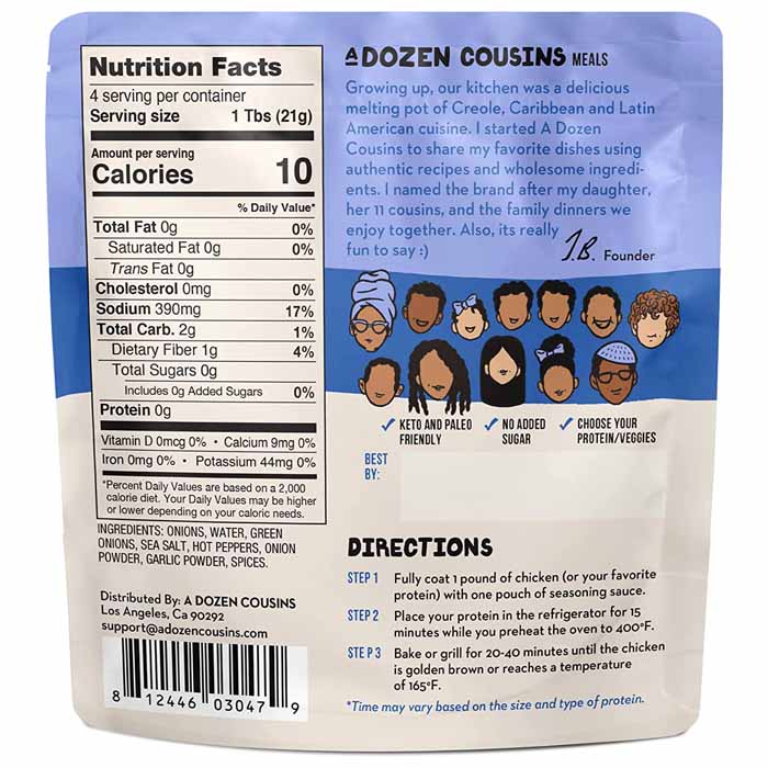 A Dozen Cousins - Seasoning Sauce - Jamaican Jerk, 3oz  - back