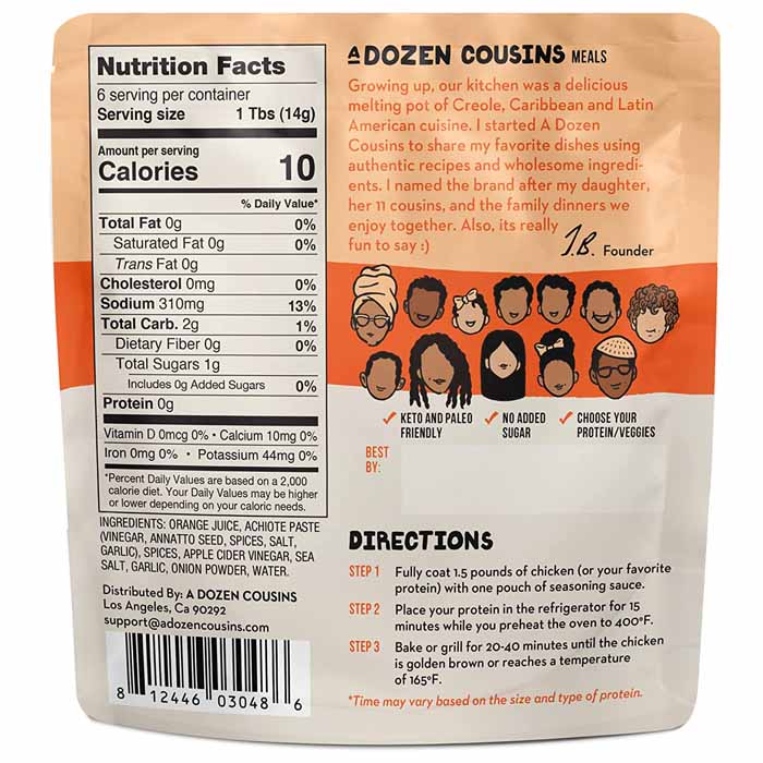 A Dozen Cousins - Seasoning Sauce - Pollo Asado, 3oz - back