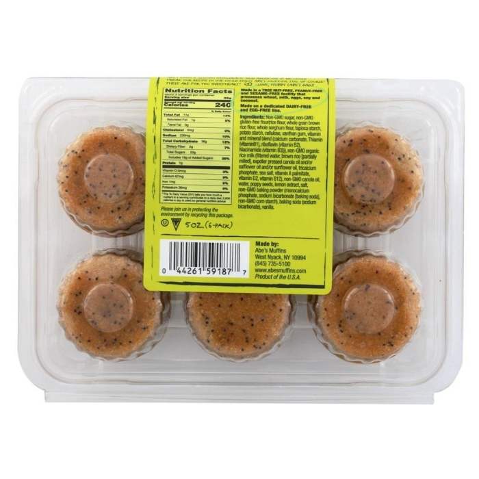 Abe's - Mom's Gluten Free Lemon Poppy Muffins, 6 Pack - back