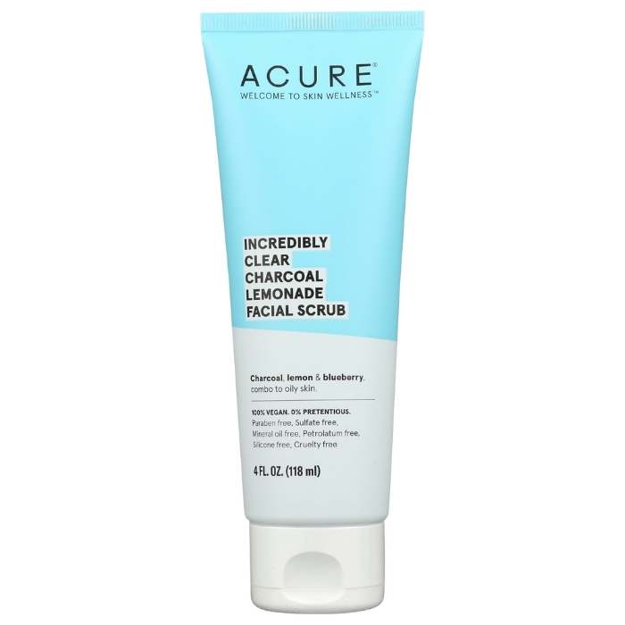 Acure - Incredibly Clear Charcoal Lemonade Facial Scrub, 4 fl oz - front