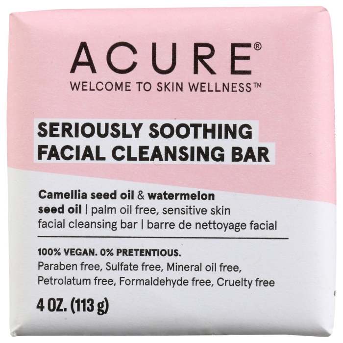 Acure - Seriously Soothing Facial Cleansing Bar, 4oz - front