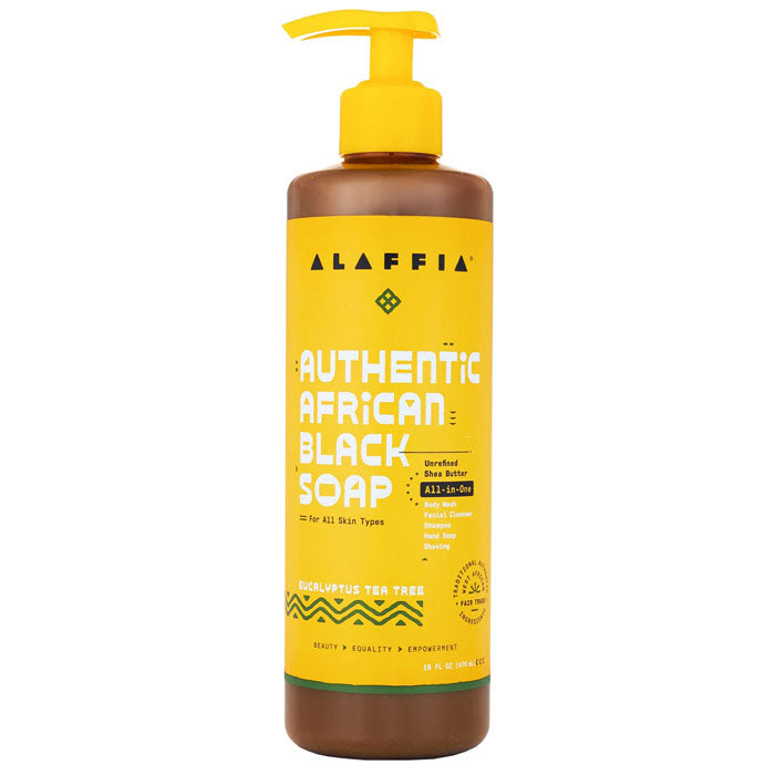 Alaffia - Authentic African Black Soap All-In-One Eucalyptus Tea Tree, 16floz