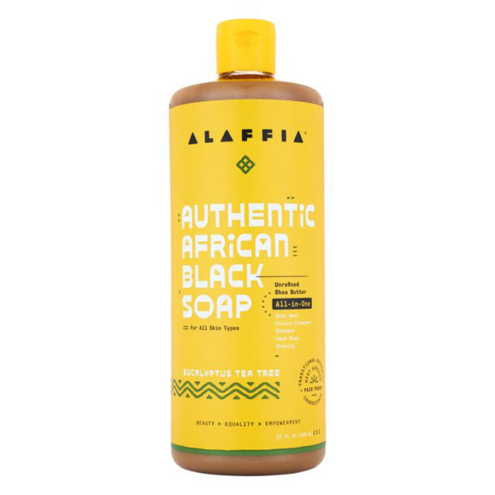 Alaffia - Authentic African Black Soap All-In-One Eucalyptus Tea Tree, 32 fl oz
