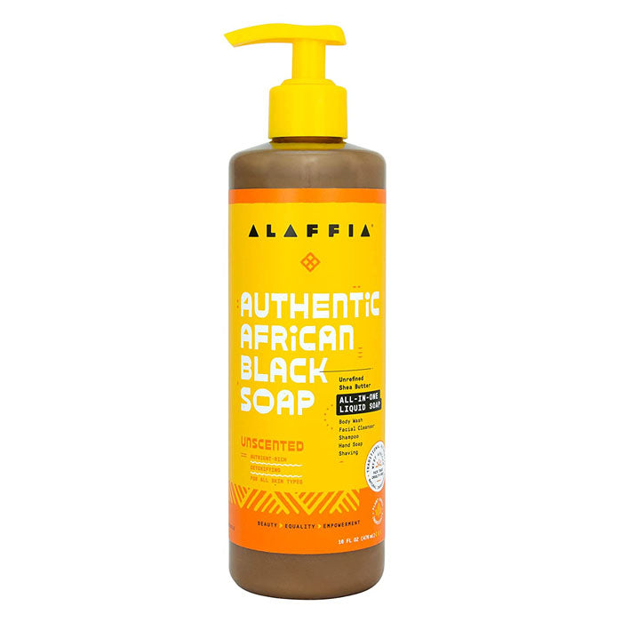 Alaffia - Authentic African Black Soap All-In-One Unscented, 16 fl oz
