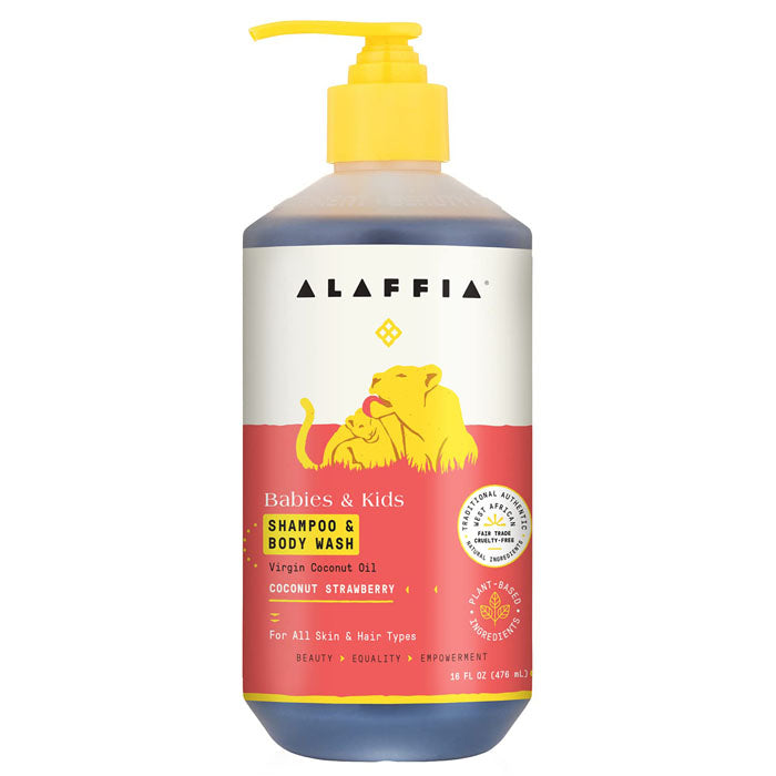 Alaffia - Kids Coconut Shampoo & Body Wash Strawberry, 16 fl oz