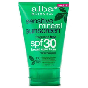 Alba Botanica - Sensitive Mineral Sunscreen SPF 30, 4oz