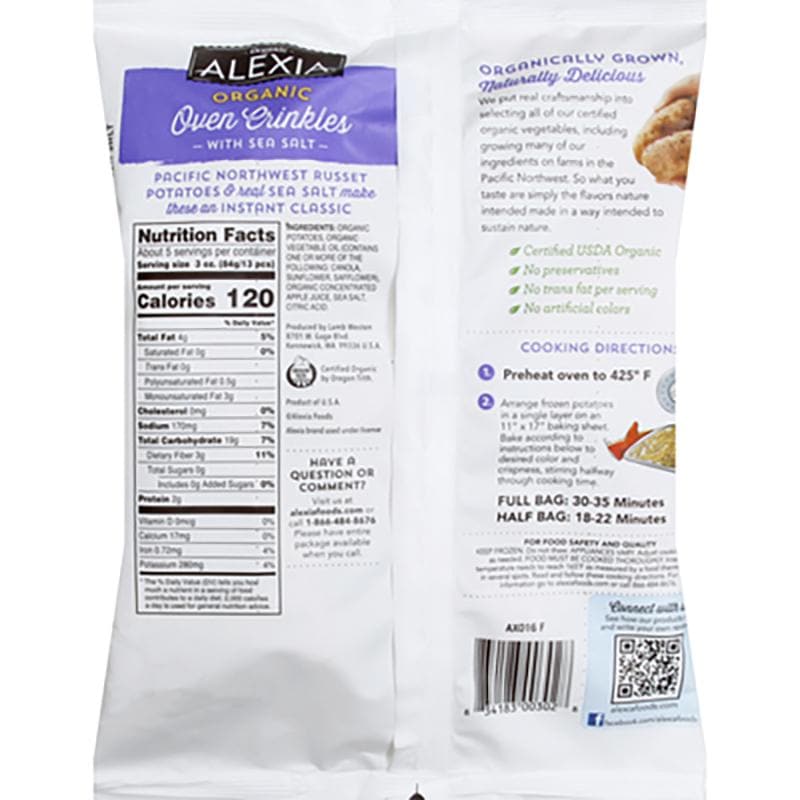 834183003028 - alexia crinkle cut fries back
