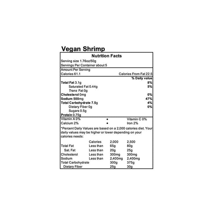 61096930009 - all vegetarian vegan shrimp nutrition