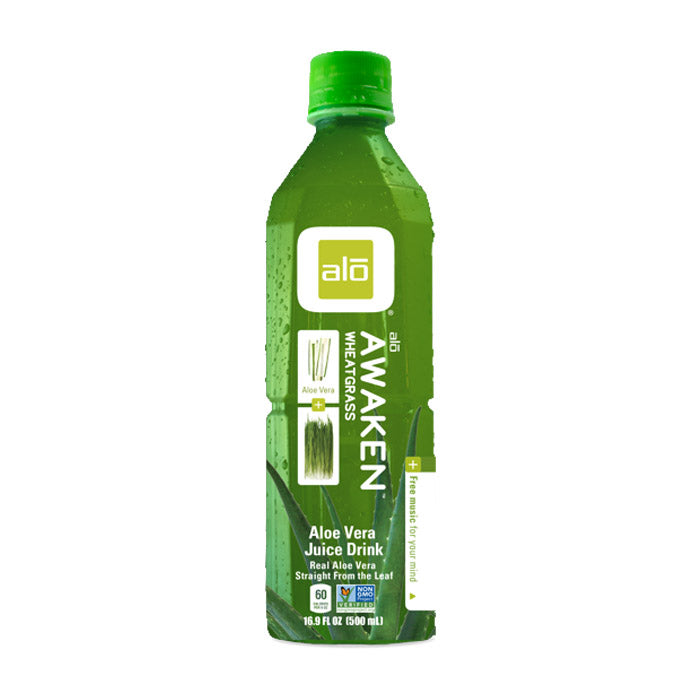 Alo - Aloe Vera Juice Drink - Awaken - Wheatgrass, 16.9 fl oz