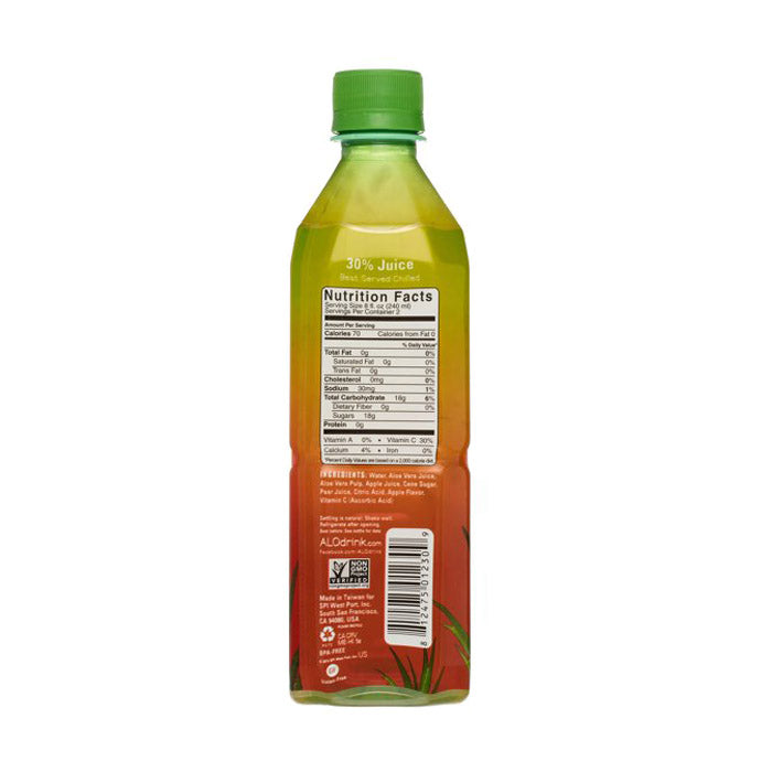 Alo - Aloe Vera Juice Drink - Crisp - Fuji Apple & Pear, 16.9 fl oz - back