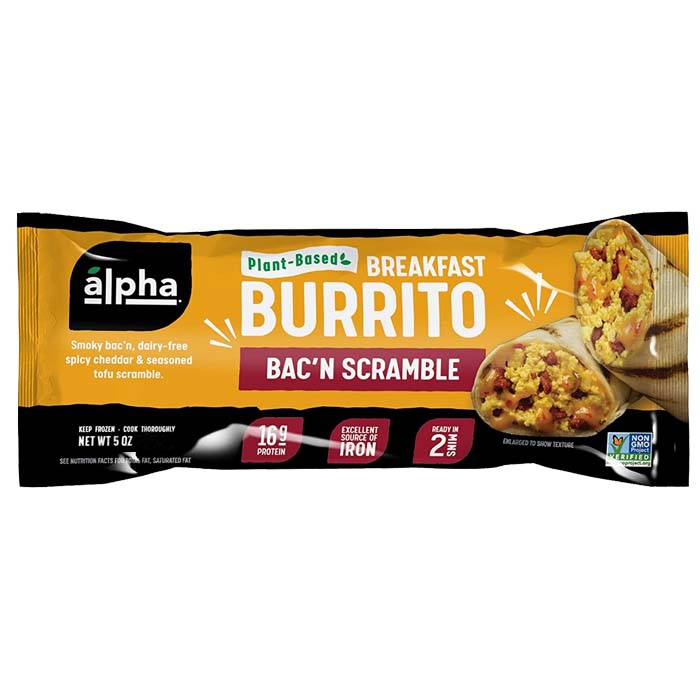Alpha Foods - Plant-Based Breakfast Burritos - Bac'n Scramble, 5oz