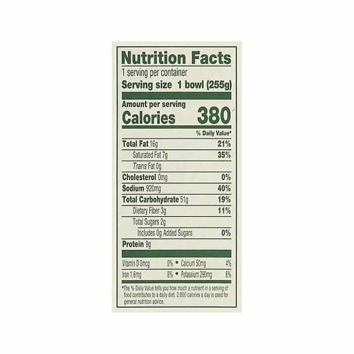 Amy's - Organic Vegan Chili Mac & Cheeze, 9oz - Nutrition Facts