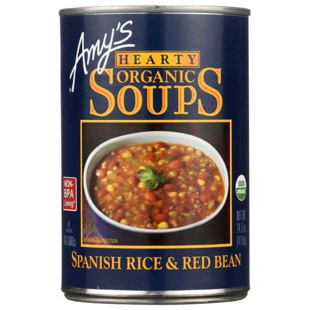 Amy's Hearty Organic Soups Spanish Rice and Red Bean 14.7 Fl Oz
 | Pack of 12 - PlantX US