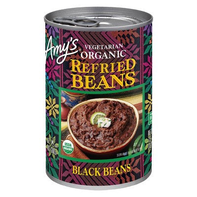 Amy's - Organic Refried Black Beans, 15.4oz | Pack of 12 - PlantX US
