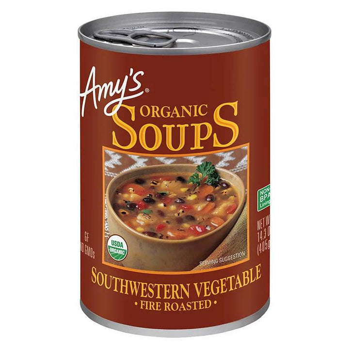 Amy's - Organic Soup Fire Roasted Southwestern Vegetable, 14.3oz | Pack of 12 - PlantX US