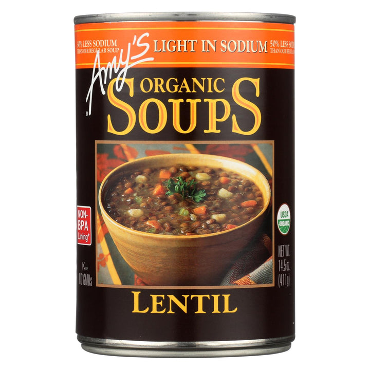 Amy's Organic Low Sodium Lentil Soup, 14.5 Oz | Pack of 12 - PlantX US