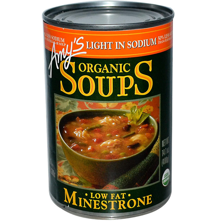 Amy's Organic Soup Minestrone Light in Sodium 14.1 Oz | Pack of 12 - PlantX US