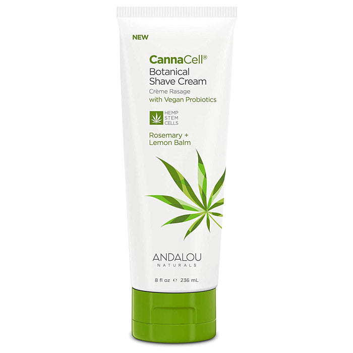 Andalou Naturals - CannaCell Botanical Shave Cream Rosemary + Lemon Balm, 8 fl oz