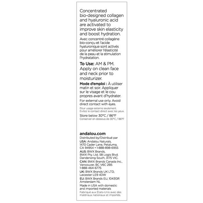 Andalou Naturals - Deep Hydration Life Boosting Serum, 1 fl oz - back
