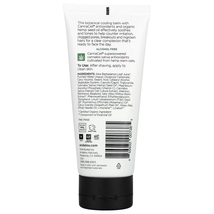 Andalou Naturals - Men Cooling Post Shave, 3.1 fl oz - back