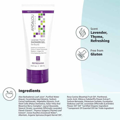 Andalou Naturals - Refreshing Shower Gel Lavender Thyme, 8.5 fl oz - back